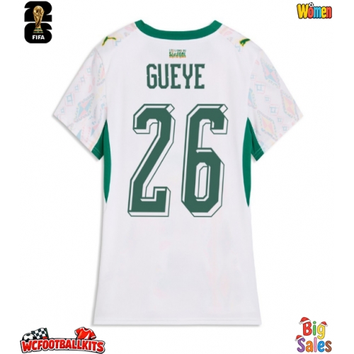 Senegal Pape Gueye #26 Replica Home Stadium Shirt for Women World Cup 2026 Short Sleeve